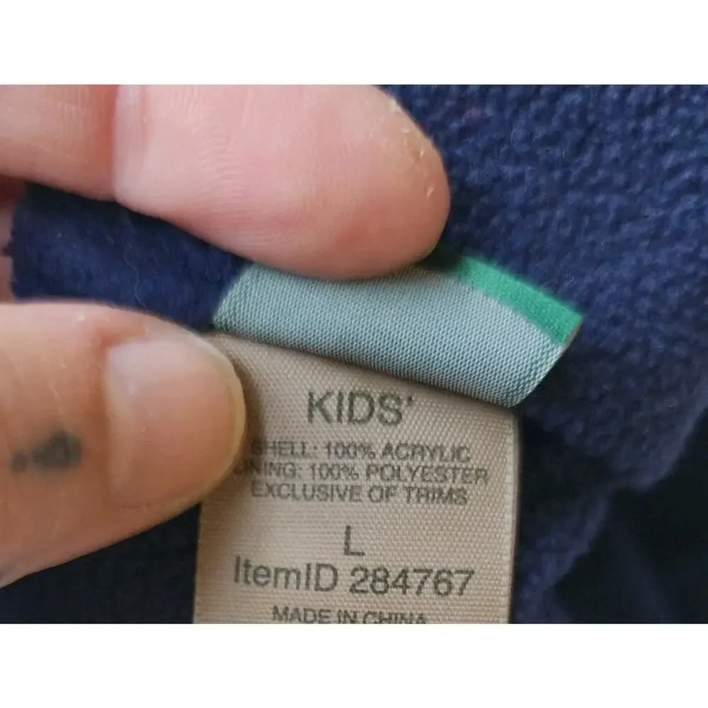 LL Bean Hat 284767 Mohawk Earflap Kids L Beanie Blue Lime Green Discontinued VNT